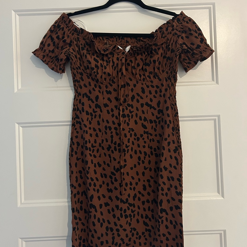 Hello Molly Brown and Black Bodycon Mini Dress